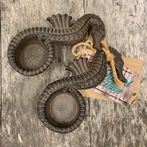🧜‍♂️Two IRON SEAHORSE Tea light candle holders🕯